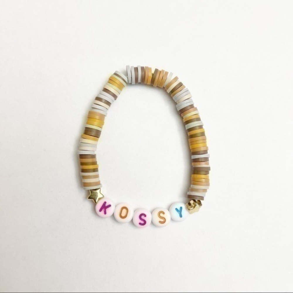 Personalized Custom Beaded Name Bracelet Size 6.5 inches